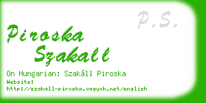 piroska szakall business card