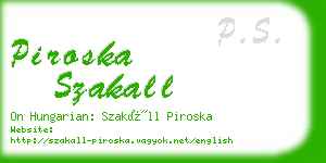 piroska szakall business card